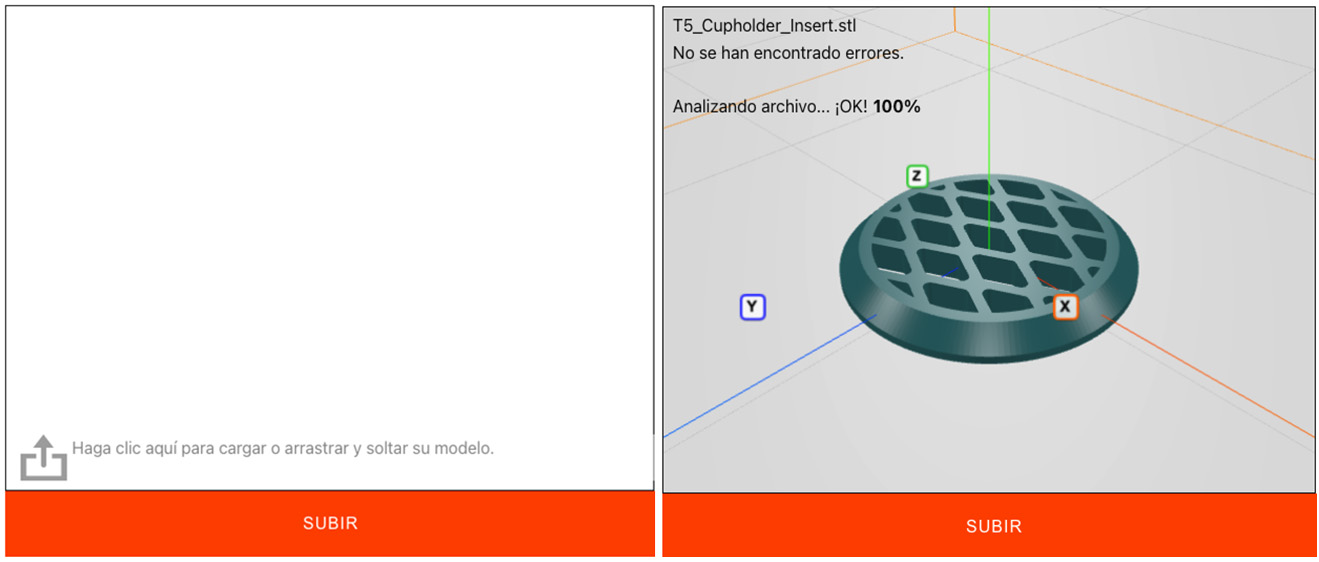 Cuadro subida de archivos